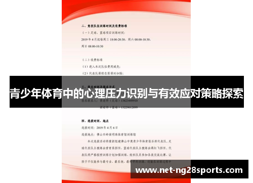 青少年体育中的心理压力识别与有效应对策略探索